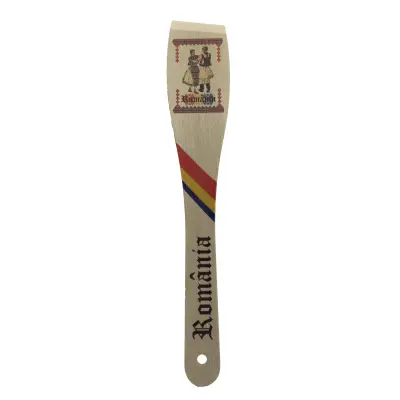 Spatula lemn, port popular romania, suvenir, 30 cm, model c